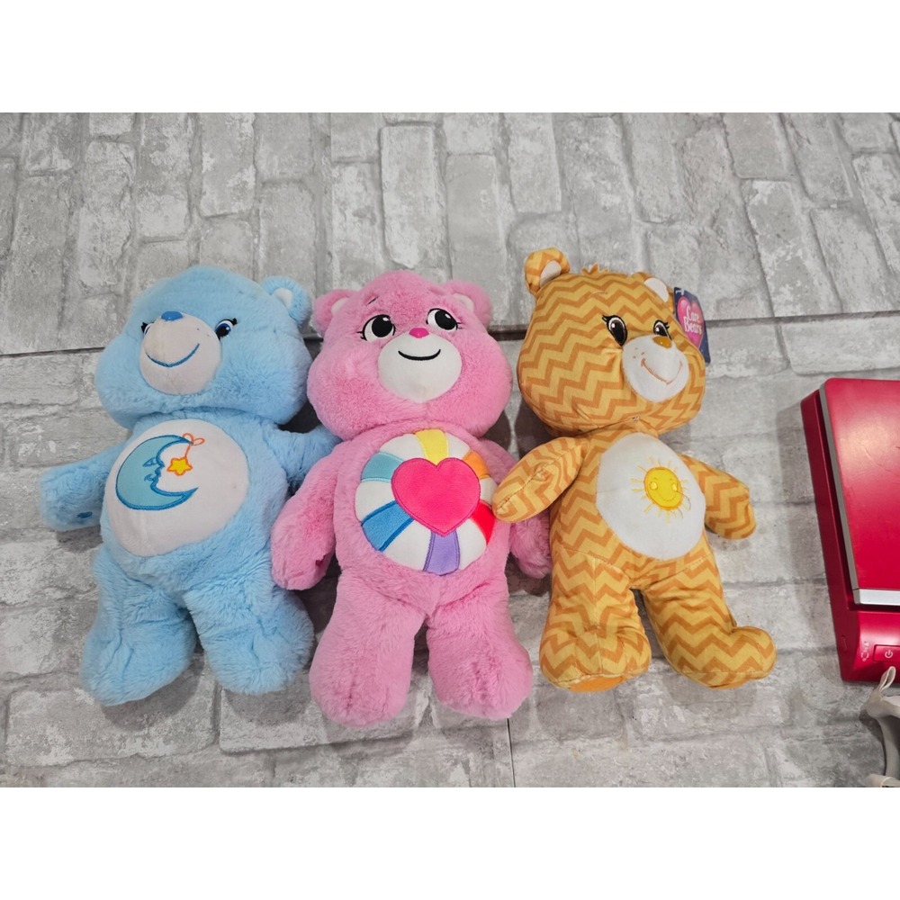 Lot of 3 Assorted‎ Care Bears Bedtime 2015, Pink Hopeful Yellow Funshine 2021